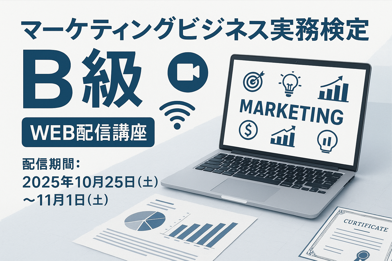 B級と明記すること　　WEB講座ではなくWEB配信講座にしてください　　配信期間：2025年10月25日（土）～11月1日（土）